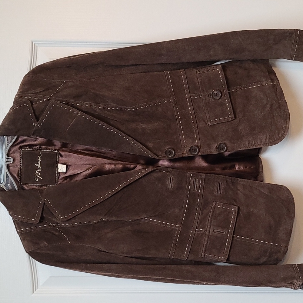 Brown leather jacket